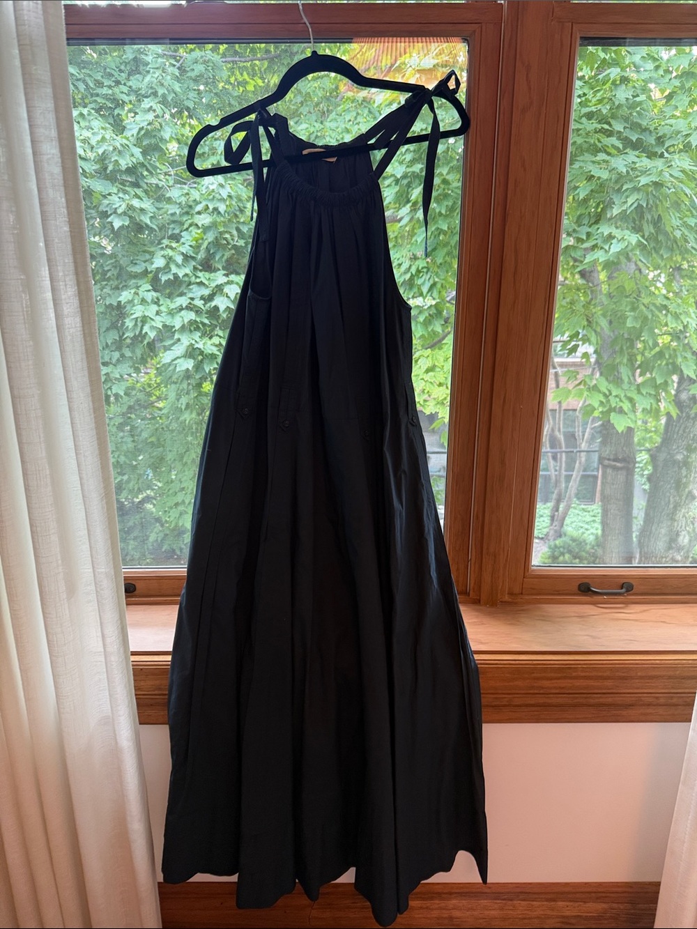 Ulla Johnson Navy Tie-Shoulder Maxi Dress - Women